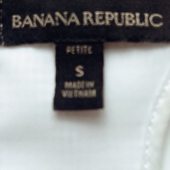 Banana Republic Blouse White Size Small Petite Sleeveless Tank Exposed Zipper - Picture 6 of 9
